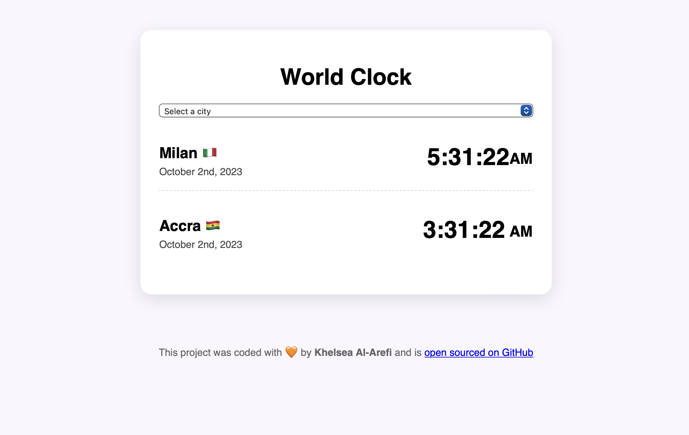 World clock